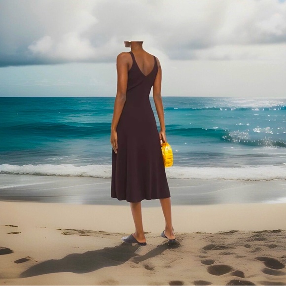 A.L.C. Ribbed Tank Dress in Chocolate Brown. Size XL $495 - Picture 2 of 10